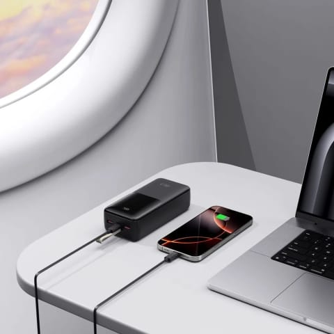⁨Powerbank Tech-Protect PB03 30000mAh 22.5W Czarny USB-A USB-C⁩ w sklepie Wasserman.eu