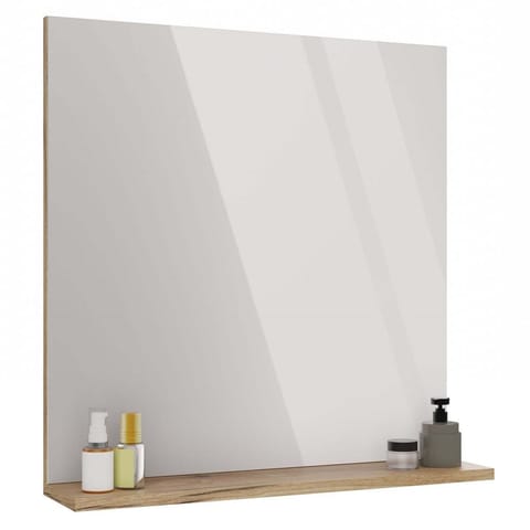 ⁨LUSTRO ŁAZIENKOWE Z PÓŁKĄ TIGO 60x61,5 CM DĄB EVOKE DO ŁAZIENKI PRZEDPOKOJU⁩ w sklepie Wasserman.eu
