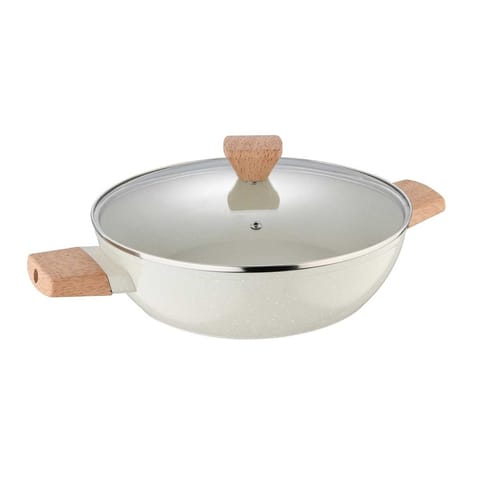 ⁨GARNEK MARMURKOWY PŁASKI 28cm Z POKRYWĄ BERGNER BG-34747 NATURALLY⁩ w sklepie Wasserman.eu
