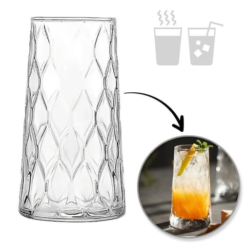 ⁨Szklanka falowana wysoka 475 ml grube szkło 1szt SZK184⁩ w sklepie Wasserman.eu