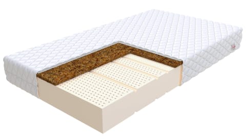 ⁨Materac lateksowy TORO MAX kokos - 80 x 200 - H2 średnio miękki / H3 średnio twardy - 20 cm⁩ w sklepie Wasserman.eu