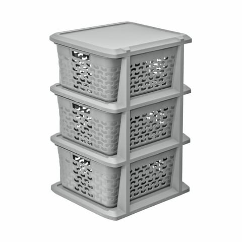 ⁨Stojak Cotton BranQ, z 3 koszami, szary, 1783⁩ w sklepie Wasserman.eu