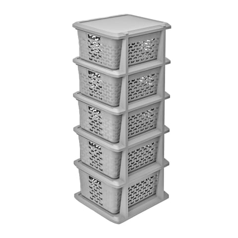 ⁨Stojak Cotton BranQ, z 5 koszami, szary, 1785⁩ w sklepie Wasserman.eu