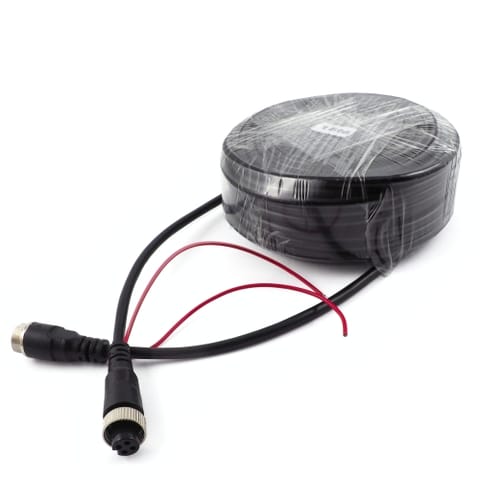 ⁨Kabel Przewód Wideo Video do Kamer Monitora Cofania 15m 4pin Skręcane Wtyki⁩ w sklepie Wasserman.eu