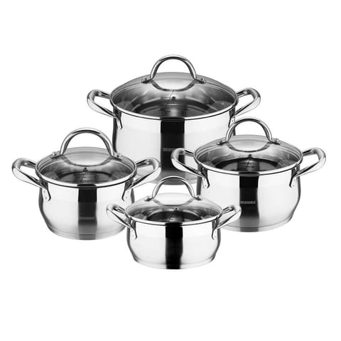 ⁨ZESTAW GARNKÓW STALOWYCH 8 ELEM. GOURMET LINE BG-6523⁩ w sklepie Wasserman.eu