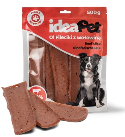 ⁨IdeaPet Fileciki z wołowiną 500g⁩ w sklepie Wasserman.eu