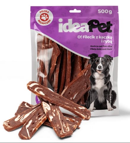 ⁨IdeaPet Fileciki z kaczką i rybą 500g⁩ w sklepie Wasserman.eu