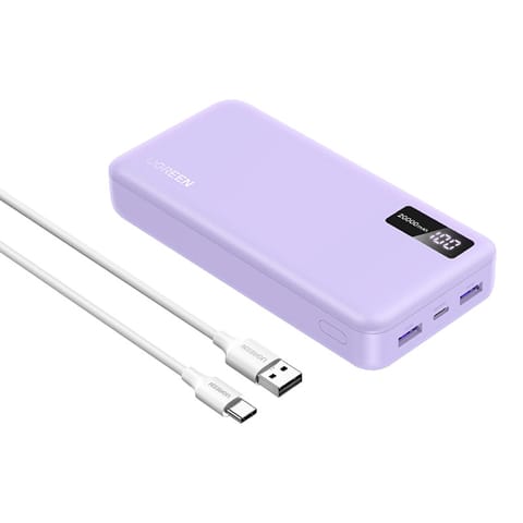 ⁨Powerbank 20000mAh Ugreen PB312, 2x USB + USB-C, 20W (fioletowy)⁩ w sklepie Wasserman.eu