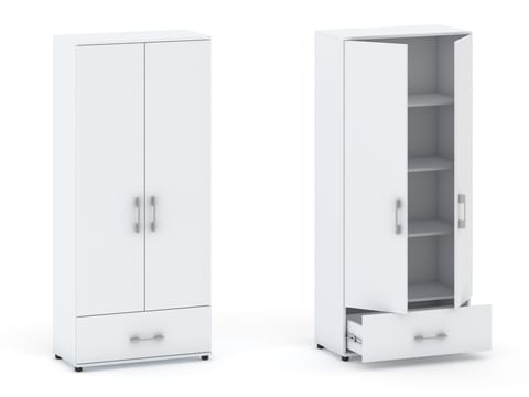 ⁨Szafa biurowa - 2 drzwiowa G 60 2D1S z szuflada 60 cm. 4 półki, MIX 6 kolorów.⁩ w sklepie Wasserman.eu