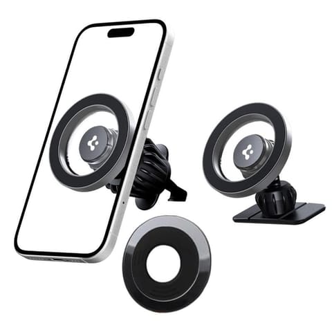 ⁨Spigen MFT13 Magnetic Dashboard & Vent Car Mount - Magnetyczny uchwyt samochodowy MagSafe (Srebrny)⁩ w sklepie Wasserman.eu