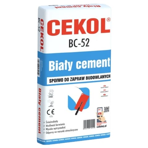 ⁨CEMENT BIAŁY CEKOL BC-52 5kg⁩ w sklepie Wasserman.eu