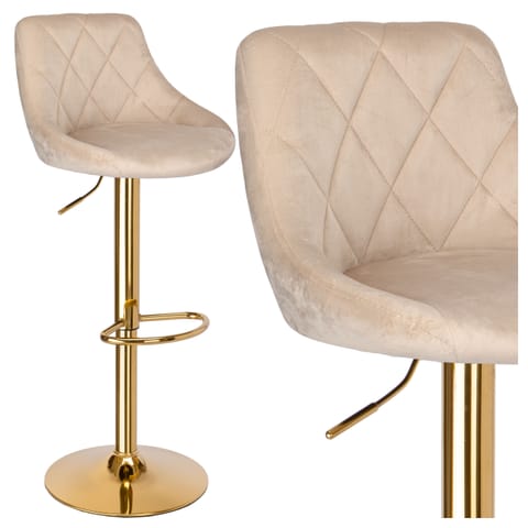 ⁨Hoker barowy Cydro Gold beżowe Velvet⁩ w sklepie Wasserman.eu