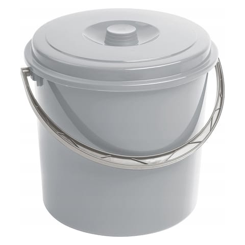 ⁨Wiadro Curver, z pokrywą, 12L, szare, 241750⁩ w sklepie Wasserman.eu
