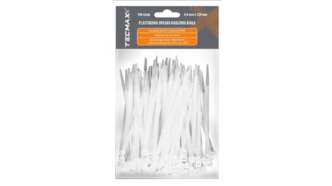 ⁨OPASKA KABLOWA BIAŁA 4,8x120mm (100 SZT.) TECMAXX AMTRA⁩ w sklepie Wasserman.eu