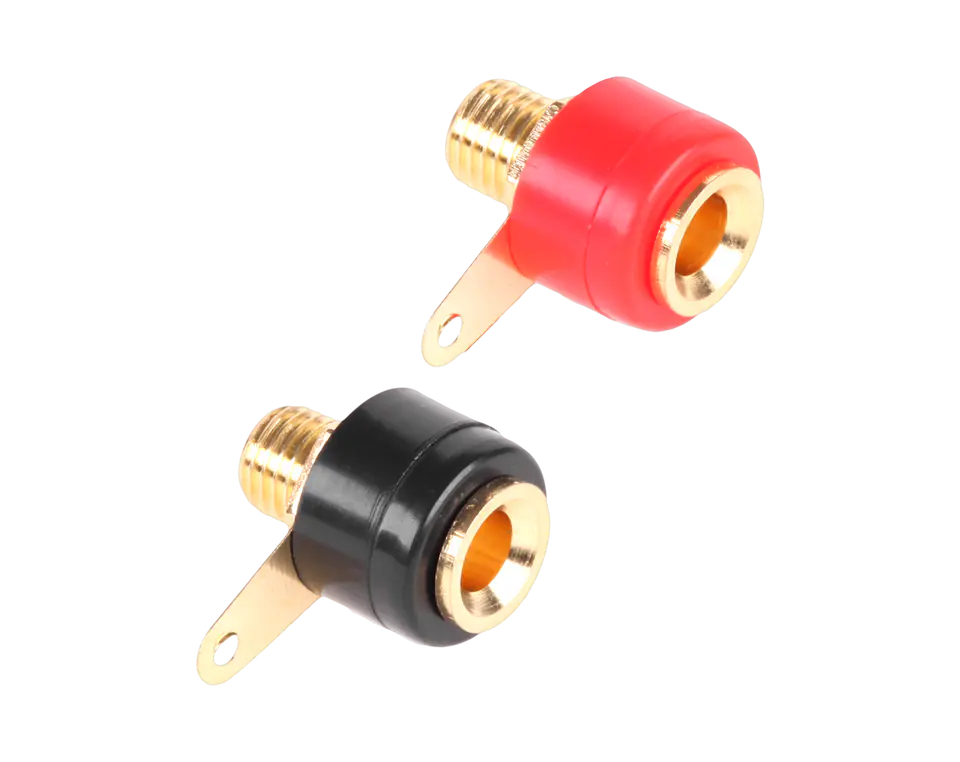 ⁨Banana mounting socket gold plated plastic (black/red) Cabletech⁩ at Wasserman.eu