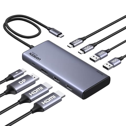 ⁨Hub USB-C Ugreen CM639, 2x HDMI, DP, 2x USB, 2x USB-C 3.2 10Gbps, PD, 4K 60Hz⁩ w sklepie Wasserman.eu