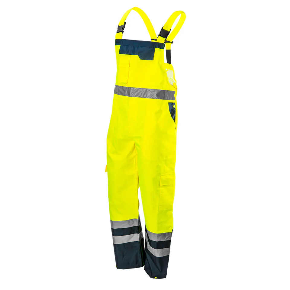 ⁨Dungarees, work, warning, waterproof, yellow, size L⁩ at Wasserman.eu