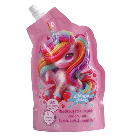 ⁨CHLAPU CHLAP Bąbelkowy żel do kąpieli i pod prysznic doypack - zapach wata cukrowa 400 ml⁩ w sklepie Wasserman.eu