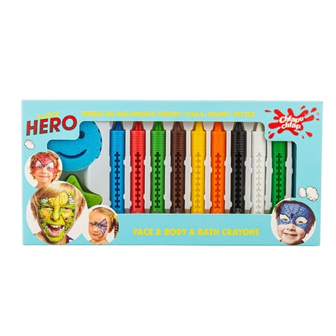 ⁨CHLAPU CHLAP Kredki do malowania twarzy i ciała - Super Hero - 10 sztuk⁩ w sklepie Wasserman.eu