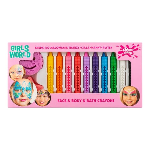 ⁨CHLAPU CHLAP Kredki do malowania twarzy i ciała -  Girls World - 10 sztuk⁩ w sklepie Wasserman.eu