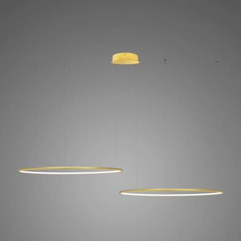 ⁨Lampa wisząca Ledowe Okręgi No.2 60cm 3k złota (Barwa światła delikatnie ciepła, Kierunek padania światła do wewnątrz, Kolor Złoty, Możliwość ściemniania nie)⁩ w sklepie Wasserman.eu