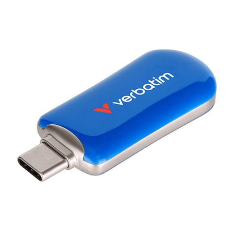 ⁨Verbatim USB flash disk, USB C, 64GB, Plectra, niebieski, 30232, USB C⁩ w sklepie Wasserman.eu