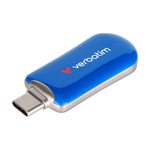 ⁨Verbatim USB flash disk, USB C, 128GB, Plectra, niebieski, 30233, USB C⁩ w sklepie Wasserman.eu