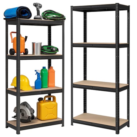 ⁨Regał magazynowy 4 poziomy 174x80x40 150 kg czarny⁩ w sklepie Wasserman.eu