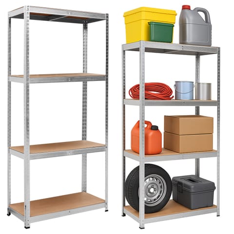 ⁨Regał magazynowy 4 poziomy 174x80x40 150 kg srebrny⁩ w sklepie Wasserman.eu