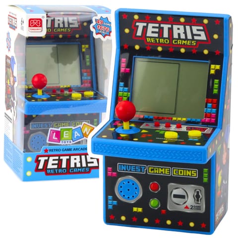 ⁨Mini Automat Do Gry Tetris Retro 49 Gier 1676 Poziomów Niebieski⁩ w sklepie Wasserman.eu