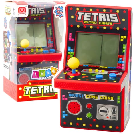 ⁨Mini Automat Do Gry Tetris Retro 49 Gier 1676 Poziomów Czerwony⁩ w sklepie Wasserman.eu