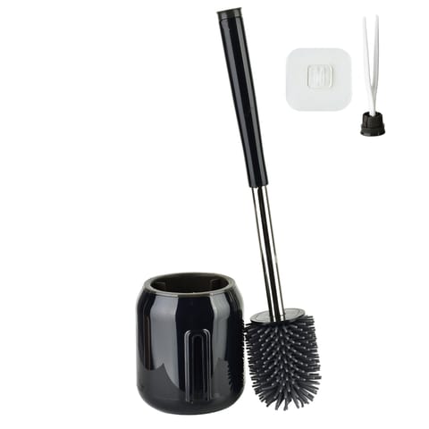 ⁨EDA SILICONE Szczotka WC czarna 11x44cm TPR⁩ w sklepie Wasserman.eu