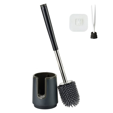 ⁨EDA SILICONE Szczotka WC czarna 10x41cm TPR⁩ w sklepie Wasserman.eu