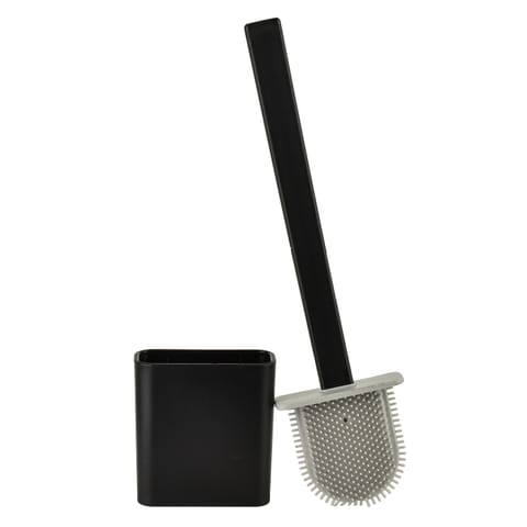 ⁨EDA SILICONE BLACK Szczotka WC czarna 10x4x36cm TPR⁩ w sklepie Wasserman.eu