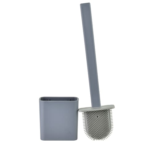 ⁨EDA SILICONE GREY Szczotka WC szara 10x4x36cm TPR⁩ w sklepie Wasserman.eu