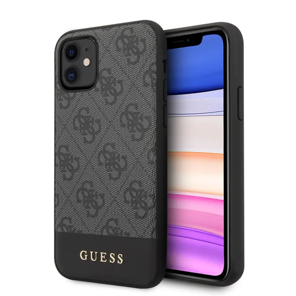 ⁨Guess 4G Bottom Stripe Collection - Etui iPhone 11 (szary)⁩ w sklepie Wasserman.eu