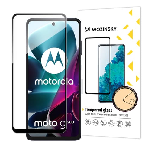 Szkło hartowane do Motorola Moto G200 5G 9H na cały ekran z czarną ramką Tempered Glass w sklepie Wasserman.eu