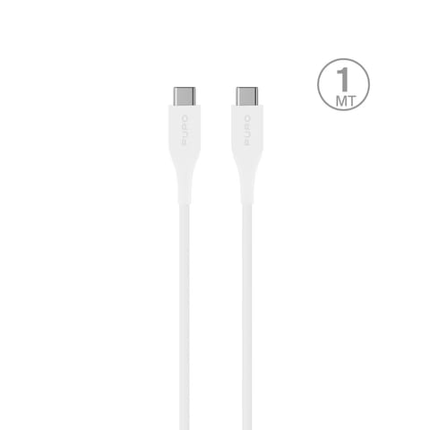 ⁨PURO Plain Type-C Cable Fast Charging - USB-C 2.0 to USB-C 2.0 Cable, 2A, 60W, 2m (white)⁩ at Wasserman.eu
