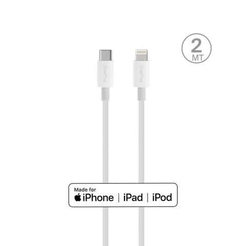 ⁨Kabel przewód do Apple z MFI USB-C - iPhone Lightning 2.4A 2m - biały⁩ w sklepie Wasserman.eu