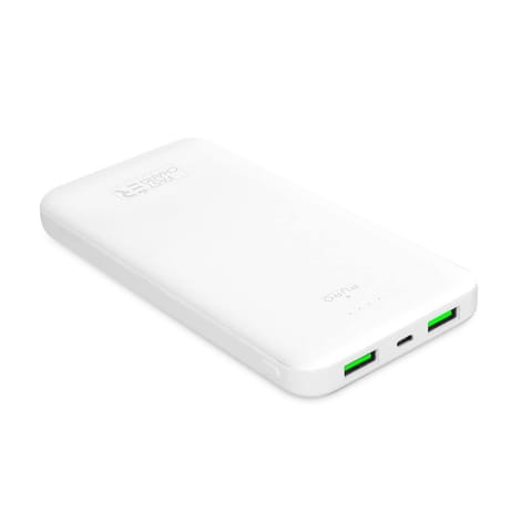 ⁨PURO White Fast Charger Power Bank – Power bank for smartphones and tablets 10000 mAh, 2xUSB-A + 1xUSB-C (white)⁩ at Wasserman.eu