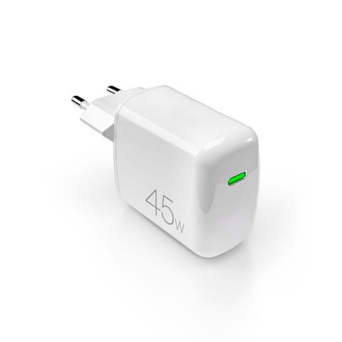 Ładowarka sieciowa USB-C PD GaN 45W - biała w sklepie Wasserman.eu