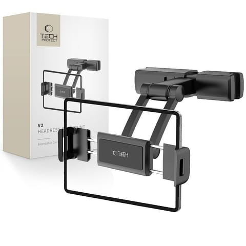 ⁨Uchwyt samochodowy do smartfona tabletu na zagłówek V2 - czarny⁩ w sklepie Wasserman.eu