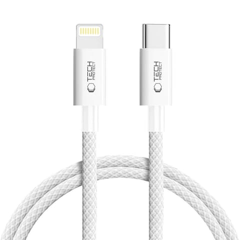 ⁨Kabel przewód USB-C - iPhone Lightning PD 27W 3A 100 cm - szary⁩ w sklepie Wasserman.eu