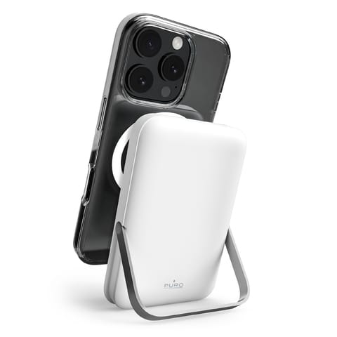 Powerbank bezprzewodowy 10000mAh USB-C MagSafe z podstawką - biały w sklepie Wasserman.eu