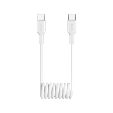 Kabel przewód spiralny USB-C 25W 1m - biały w sklepie Wasserman.eu