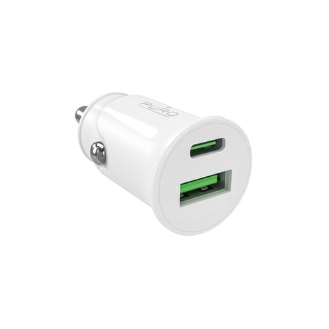 Ładowarka samochodowa USB-A USB-C Power Delivery 20W - biała w sklepie Wasserman.eu