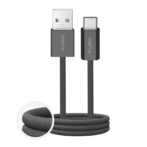 ⁨Kabel przewód USB-A - USB-C w oplocie Fabrik 2.0 10W 1.5 m - ciemnozielony⁩ w sklepie Wasserman.eu