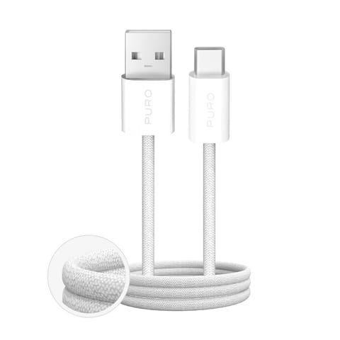 ⁨Kabel przewód USB-A - USB-C w oplocie Fabrik 2.0 10W 1.5 m - biały⁩ w sklepie Wasserman.eu