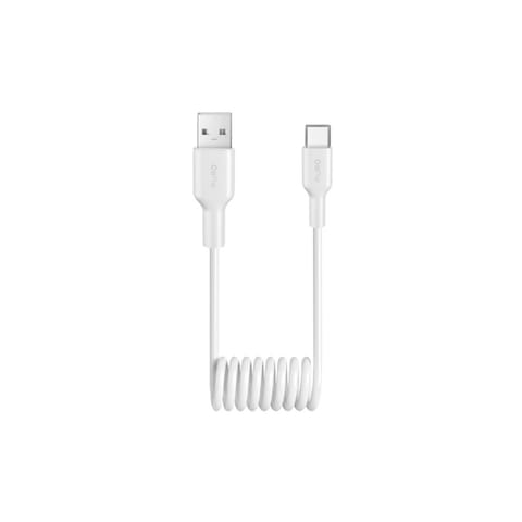 ⁨Kabel przewód spiralny USB-A - USB-C 10W 1m - biały⁩ w sklepie Wasserman.eu