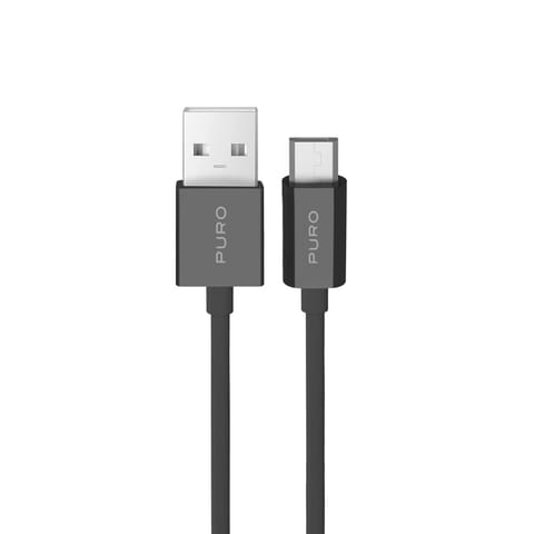 ⁨Kabel przewód USB-A - microUSB TPE 12W 2m - czarny⁩ w sklepie Wasserman.eu